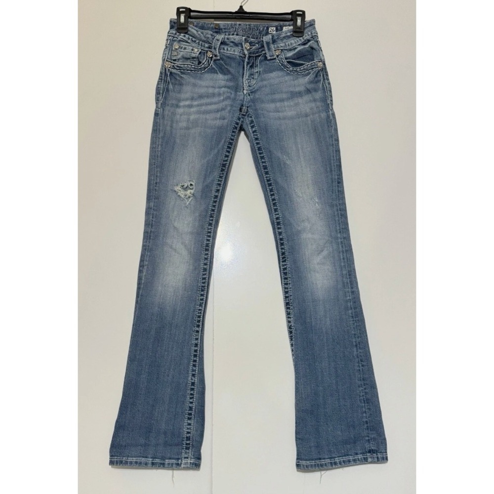 Miss Me JP5854B Bootcut Jeans Distressed Cross Embellished MK 185 29x34